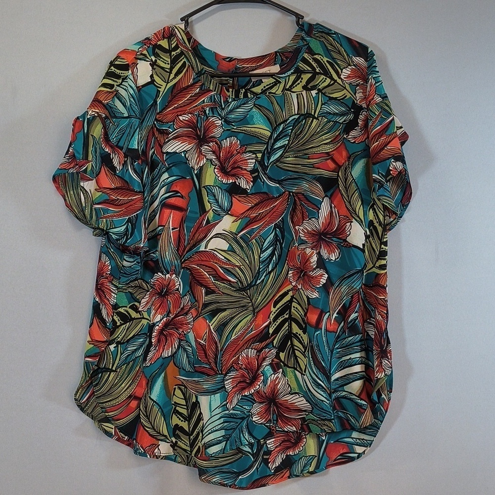 Loft Outlet Tropical Floral Print , Lightweight Top , Size L